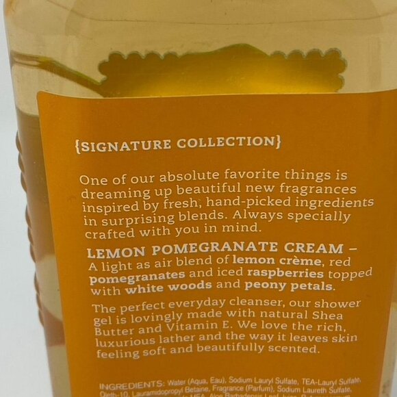 Bath & Body Works Lemon Pomegranate Cream Shower Gel 10 fl oz - Picture 2 of 3